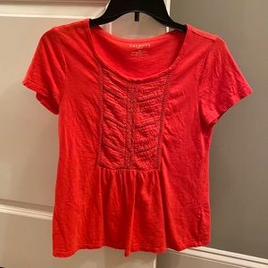 Talbots Petite Small Red / Dark Coral Short Sleeve shirt designed